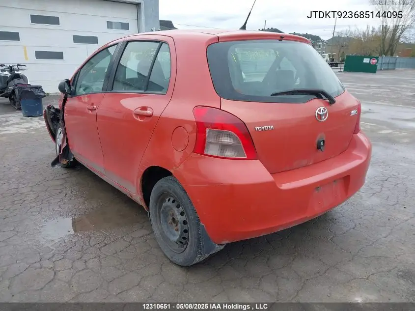 2008 Toyota Yaris Le/Rs VIN: JTDKT923685144095 Lot: 12310651X