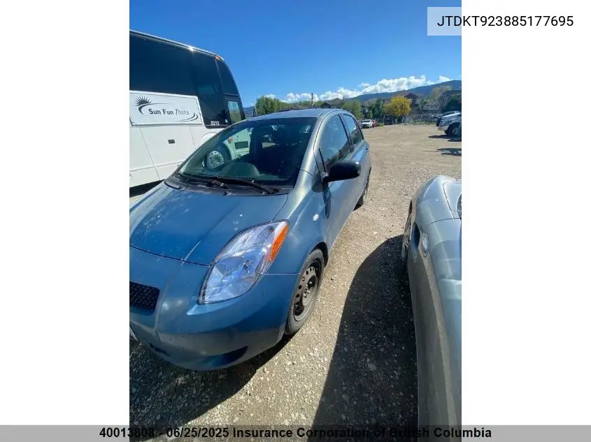 2008 Toyota Yaris VIN: JTDKT923885177695 Lot: 40013808