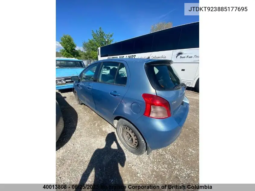 2008 Toyota Yaris VIN: JTDKT923885177695 Lot: 40013808