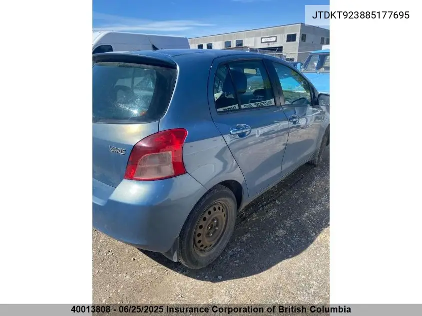 2008 Toyota Yaris VIN: JTDKT923885177695 Lot: 40013808