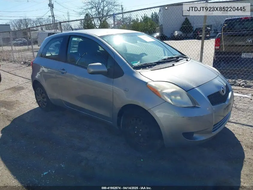2008 Toyota Yaris VIN: JTDJT923X85220445 Lot: 41952574
