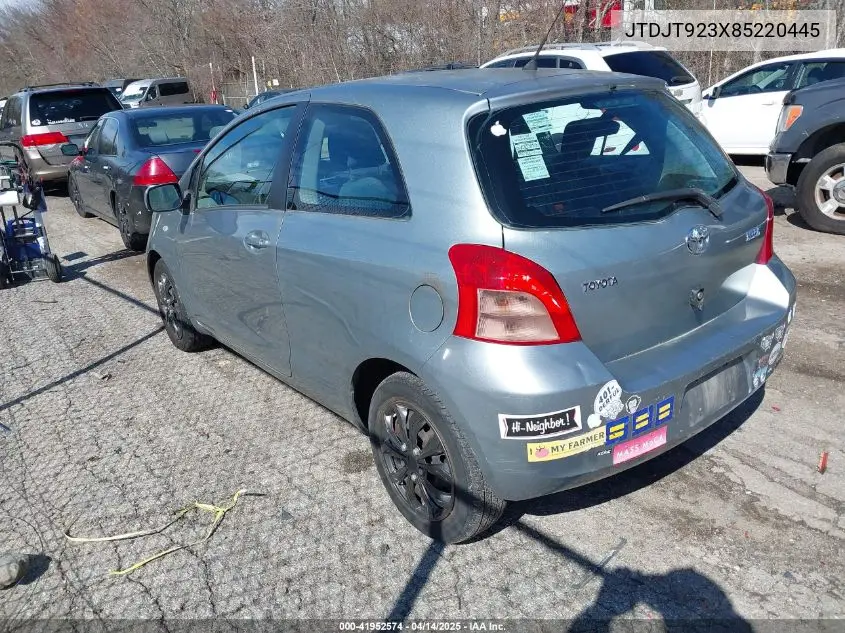 2008 Toyota Yaris VIN: JTDJT923X85220445 Lot: 41952574