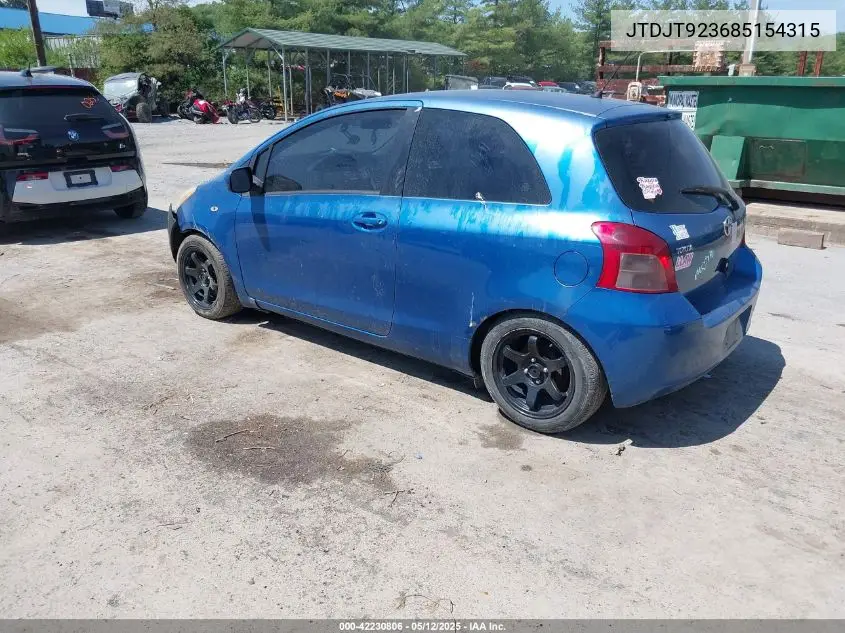 2008 Toyota Yaris VIN: JTDJT923685154315 Lot: 42230806