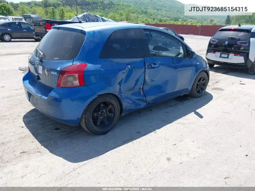 2008 Toyota Yaris VIN: JTDJT923685154315 Lot: 42230806