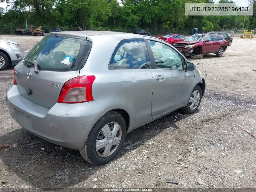 2008 Toyota Yaris VIN: JTDJT923285196433 Lot: 42260100