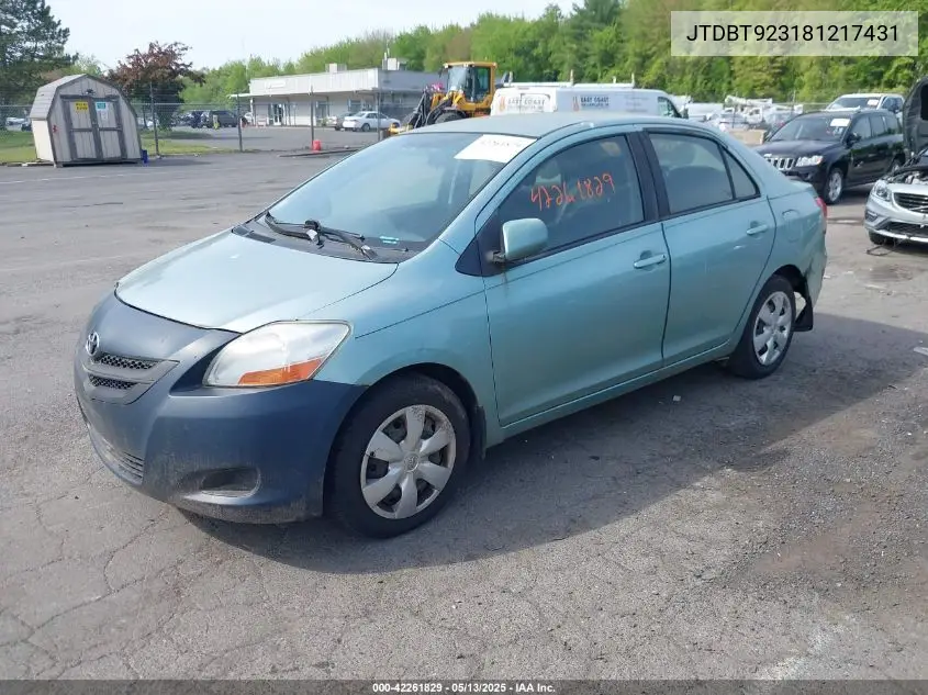 2008 Toyota Yaris VIN: JTDBT923181217431 Lot: 42261829