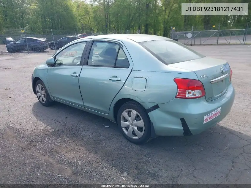 2008 Toyota Yaris VIN: JTDBT923181217431 Lot: 42261829