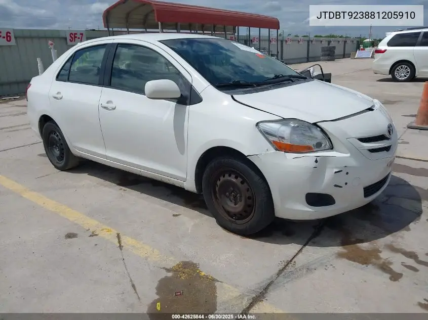 2008 Toyota Yaris VIN: JTDBT923881205910 Lot: 42625844
