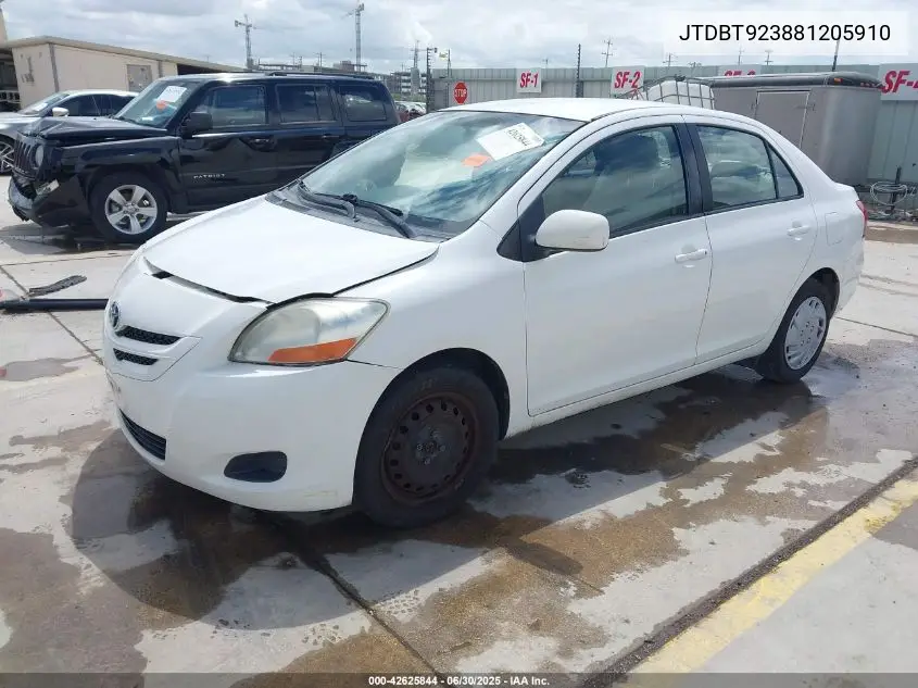 2008 Toyota Yaris VIN: JTDBT923881205910 Lot: 42625844
