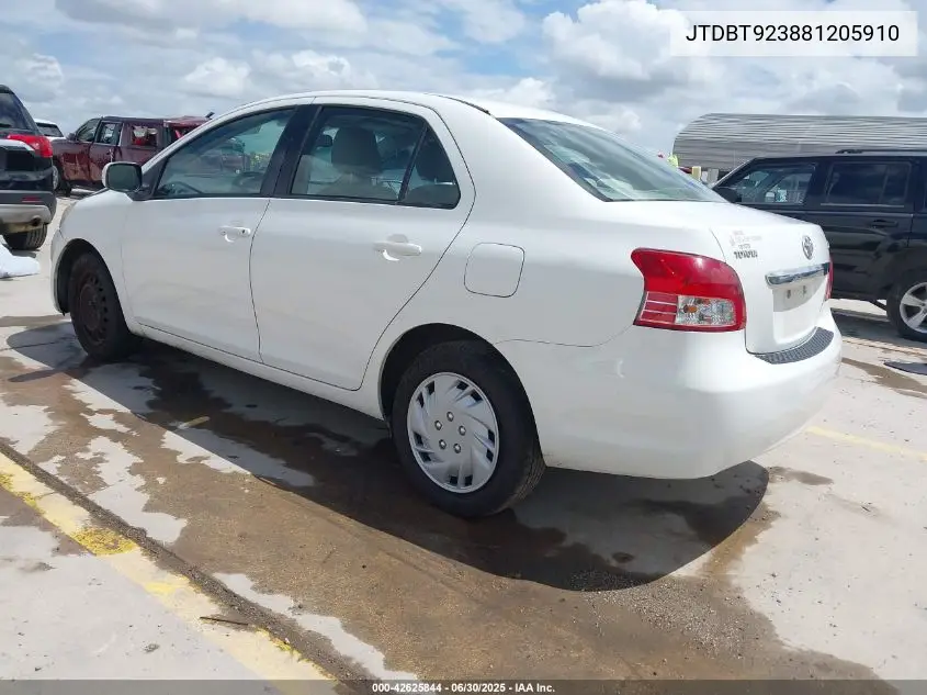 2008 Toyota Yaris VIN: JTDBT923881205910 Lot: 42625844
