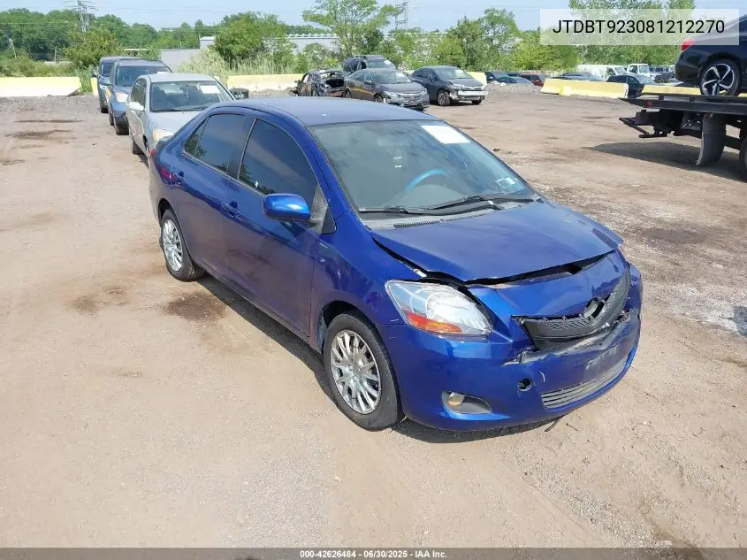 2008 Toyota Yaris VIN: JTDBT923081212270 Lot: 42626484