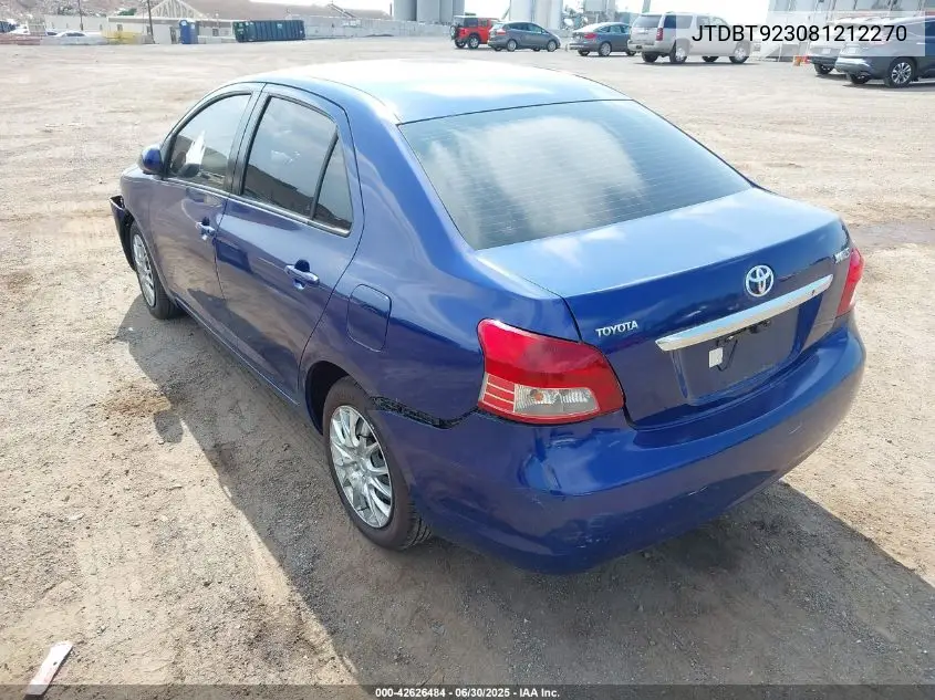 2008 Toyota Yaris VIN: JTDBT923081212270 Lot: 42626484