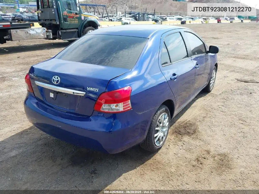 2008 Toyota Yaris VIN: JTDBT923081212270 Lot: 42626484
