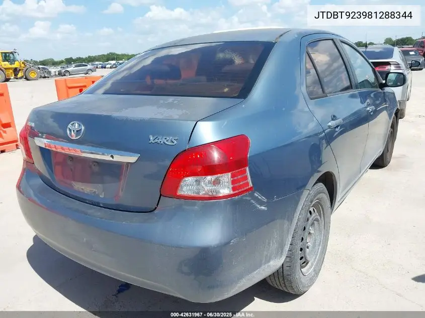 2008 Toyota Yaris VIN: JTDBT923981288344 Lot: 42631967