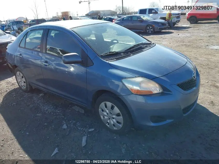 2009 Toyota Yaris VIN: JTDBT903491329807 Lot: 12298750