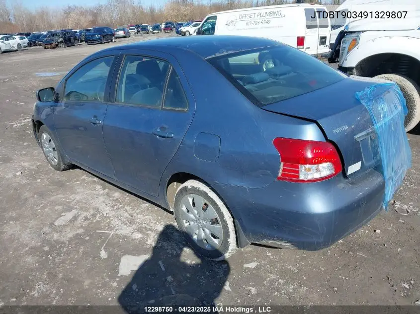 2009 Toyota Yaris VIN: JTDBT903491329807 Lot: 12298750