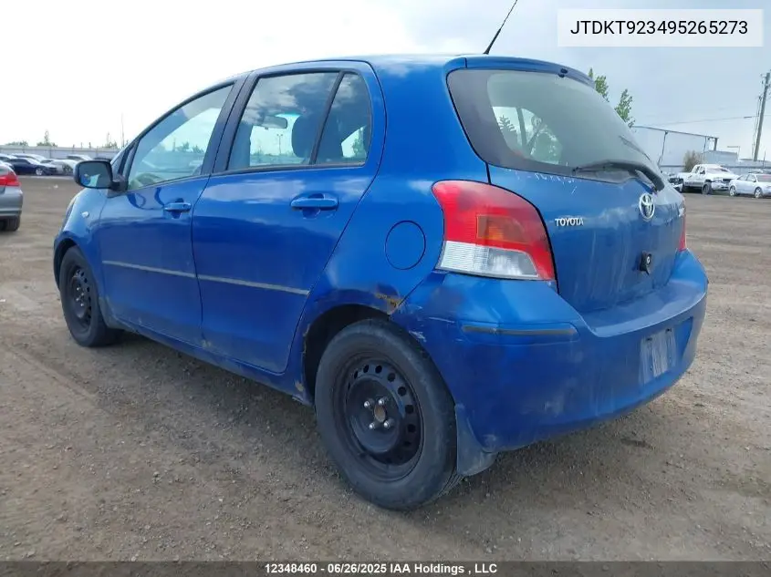 2009 Toyota Yaris VIN: JTDKT923495265273 Lot: 12348460