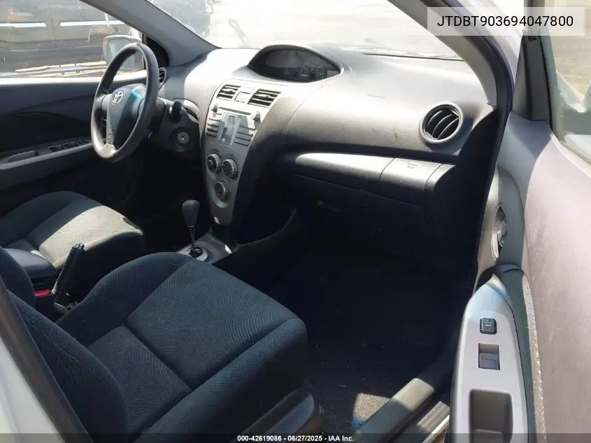 2009 Toyota Yaris VIN: JTDBT903694047800 Lot: 42619086