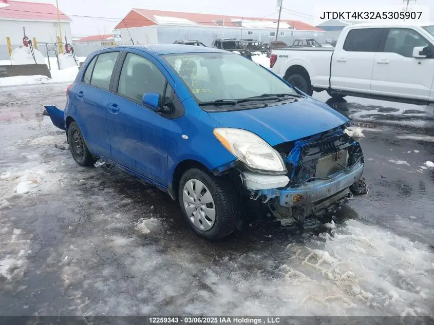 2010 Toyota Yaris VIN: JTDKT4K32A5305907 Lot: 12259343