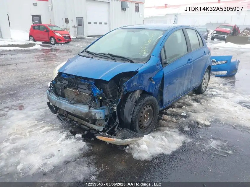 2010 Toyota Yaris VIN: JTDKT4K32A5305907 Lot: 12259343