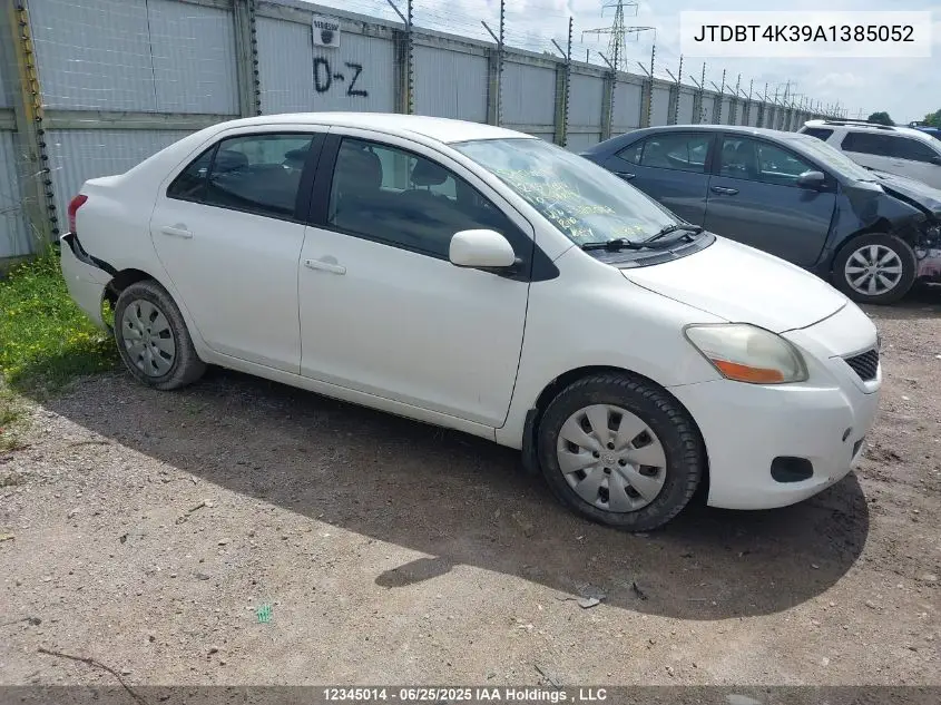2010 Toyota Yaris VIN: JTDBT4K39A1385052 Lot: 12345014