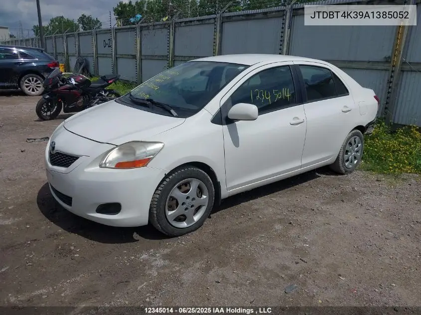 2010 Toyota Yaris VIN: JTDBT4K39A1385052 Lot: 12345014