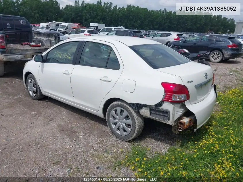 2010 Toyota Yaris VIN: JTDBT4K39A1385052 Lot: 12345014