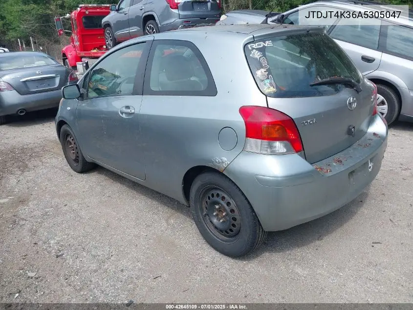 2010 Toyota Yaris VIN: JTDJT4K36A5305047 Lot: 42645109