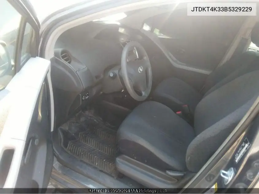 2011 Toyota Yaris VIN: JTDKT4K33B5329229 Lot: 12347749