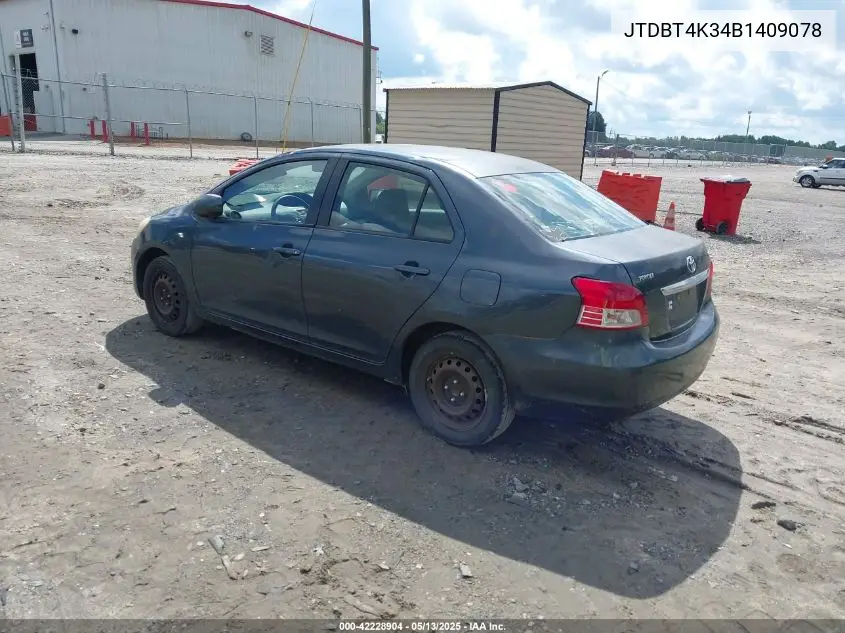 2011 Toyota Yaris VIN: JTDBT4K34B1409078 Lot: 42228904