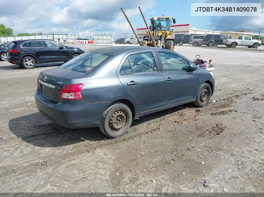 2011 Toyota Yaris VIN: JTDBT4K34B1409078 Lot: 42228904