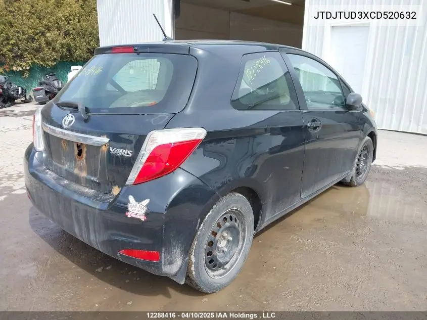2012 Toyota Yaris VIN: JTDJTUD3XCD520632 Lot: 12288416