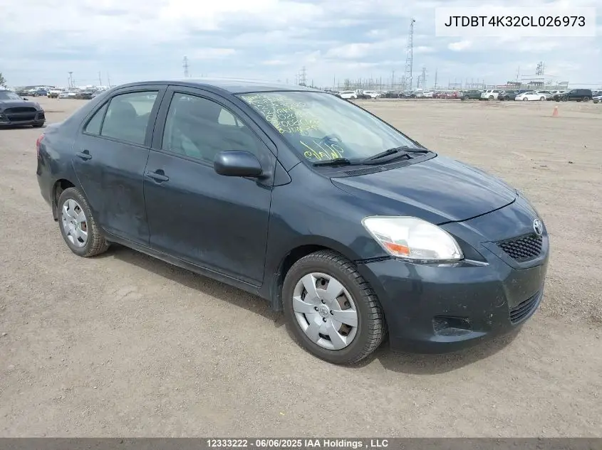 2012 Toyota Yaris VIN: JTDBT4K32CL026973 Lot: 12333222