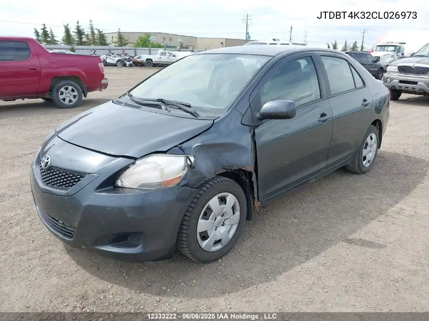 2012 Toyota Yaris VIN: JTDBT4K32CL026973 Lot: 12333222