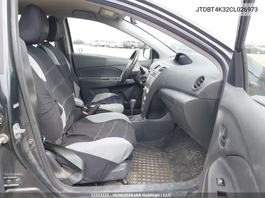 2012 Toyota Yaris VIN: JTDBT4K32CL026973 Lot: 12333222