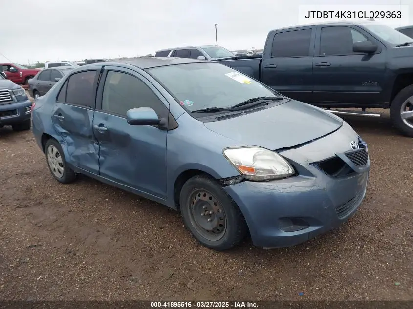 2012 Toyota Yaris Base (A4) VIN: JTDBT4K31CL029363 Lot: 41895516