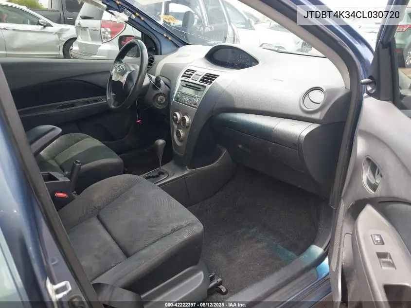 2012 Toyota Yaris VIN: JTDBT4K34CL030720 Lot: 42222397