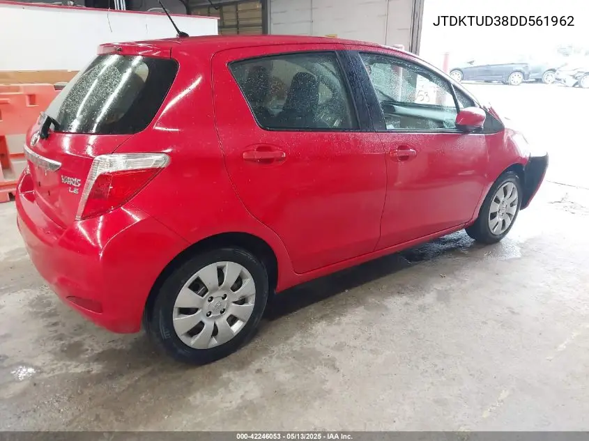 2013 Toyota Yaris Le VIN: JTDKTUD38DD561962 Lot: 42246053