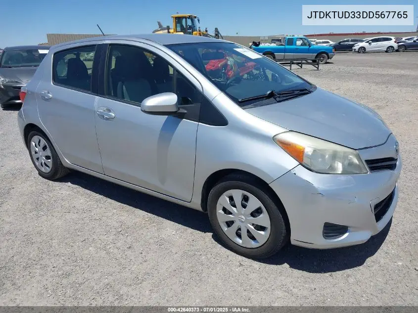 2013 Toyota Yaris Le VIN: JTDKTUD33DD567765 Lot: 42640373