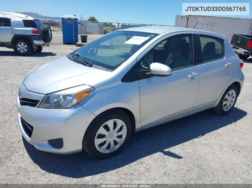 2013 Toyota Yaris Le VIN: JTDKTUD33DD567765 Lot: 42640373