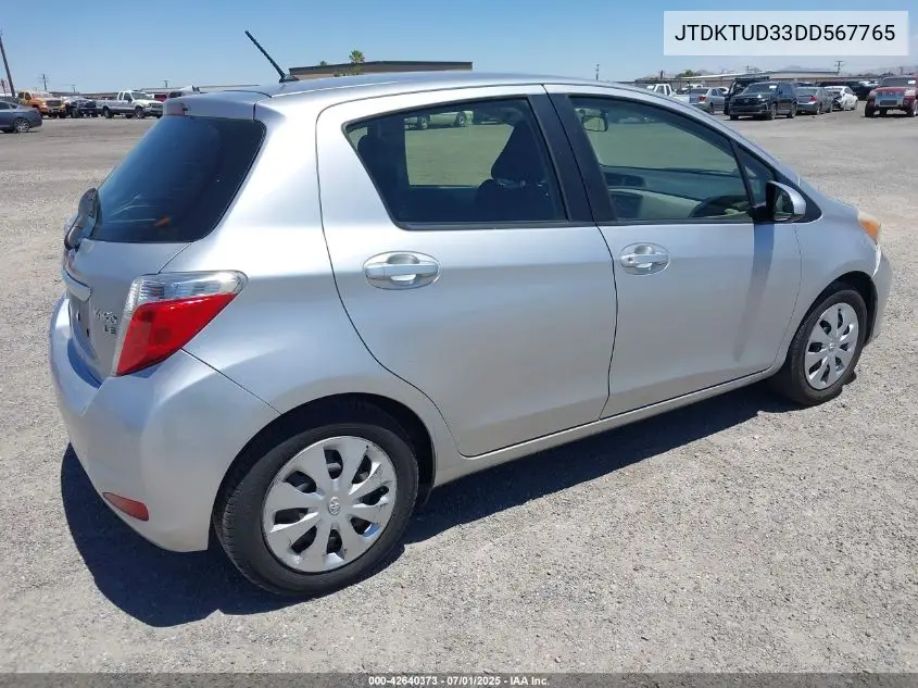 2013 Toyota Yaris Le VIN: JTDKTUD33DD567765 Lot: 42640373