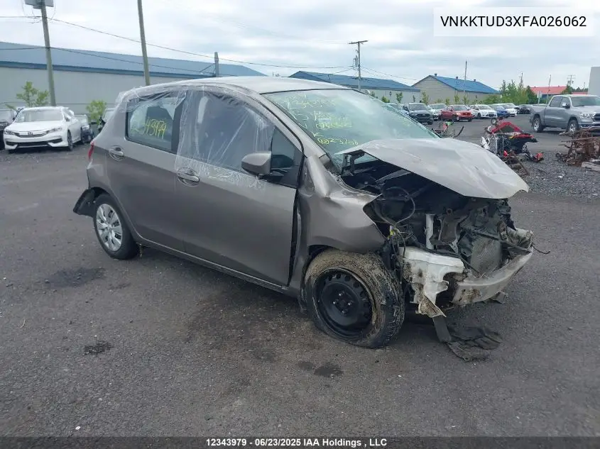 2015 Toyota Yaris Le VIN: VNKKTUD3XFA026062 Lot: 12343979