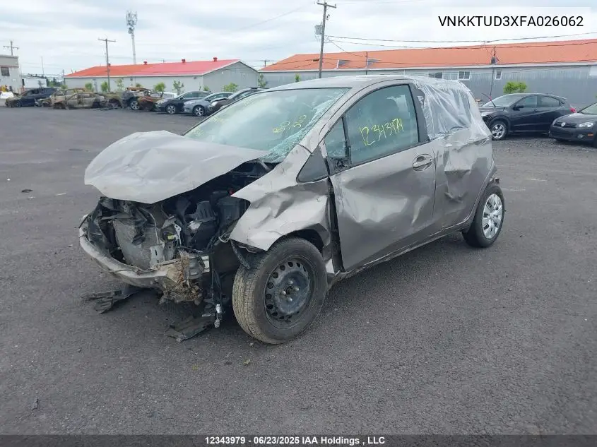 2015 Toyota Yaris Le VIN: VNKKTUD3XFA026062 Lot: 12343979