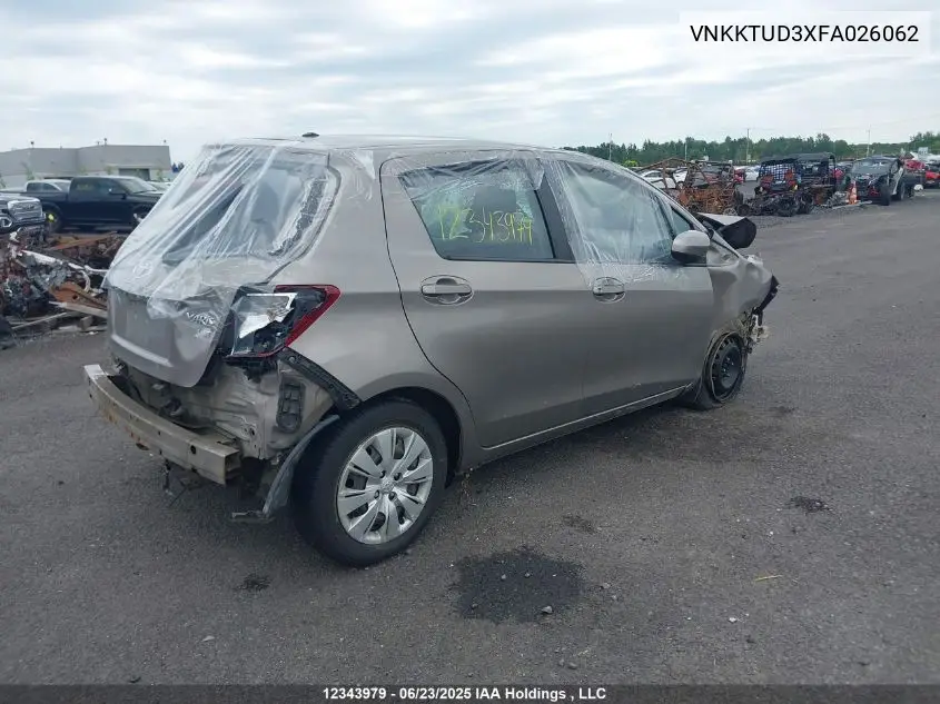 2015 Toyota Yaris Le VIN: VNKKTUD3XFA026062 Lot: 12343979