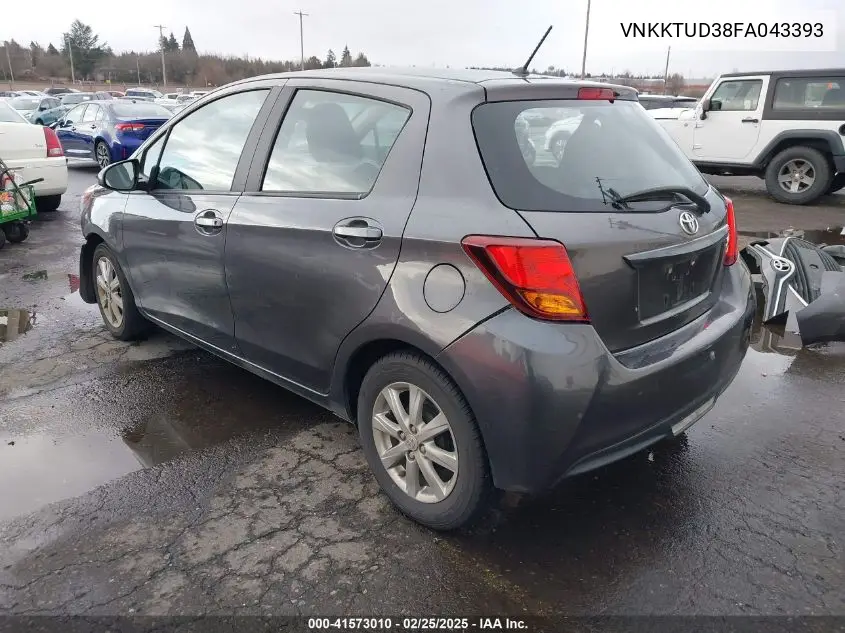 2015 Toyota Yaris Le VIN: VNKKTUD38FA043393 Lot: 41573010