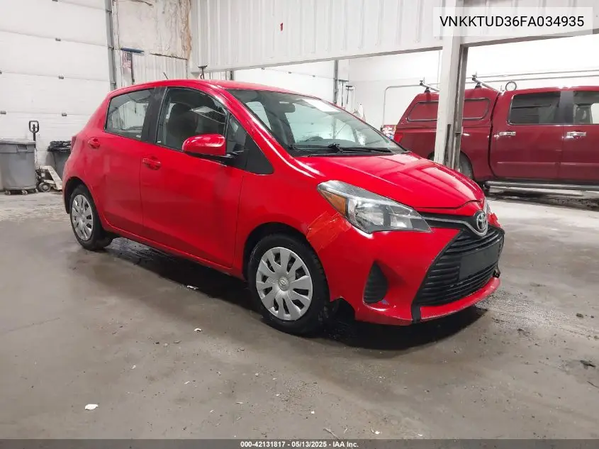 2015 Toyota Yaris L VIN: VNKKTUD36FA034935 Lot: 42131817