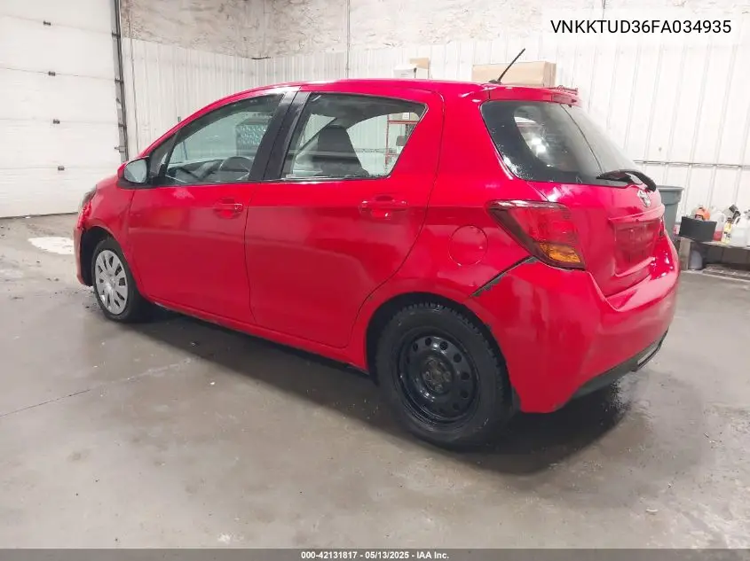 2015 Toyota Yaris L VIN: VNKKTUD36FA034935 Lot: 42131817