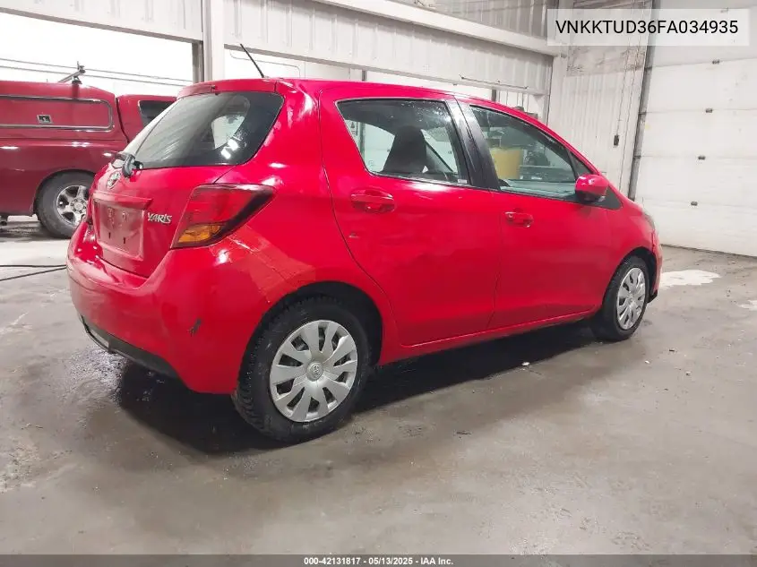 2015 Toyota Yaris L VIN: VNKKTUD36FA034935 Lot: 42131817