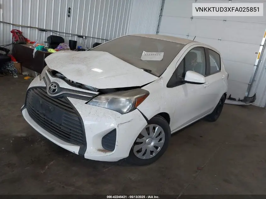 2015 Toyota Yaris L VIN: VNKKTUD3XFA025851 Lot: 42245421