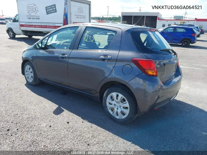 2016 Toyota Yaris L/Le/Se VIN: VNKKTUD36GA064521 Lot: 12323875